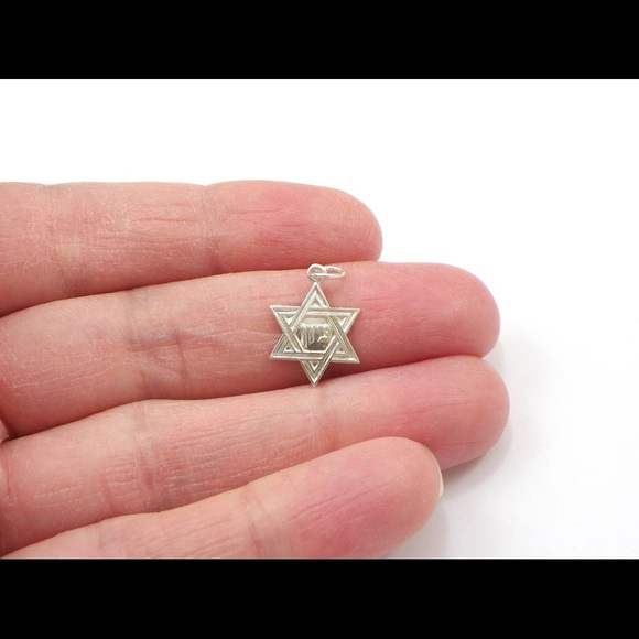 Sterling silver Star of David charm, NO chain including. - Picture 1 of 6